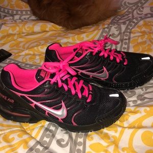 Black and pink Nike Air